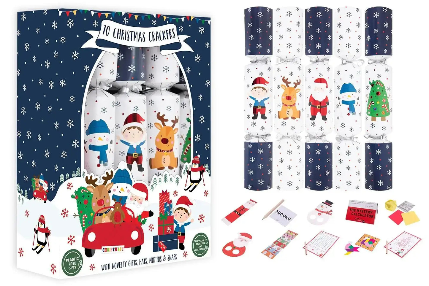 10 Family Santa and Friends 12 Inch Crackers