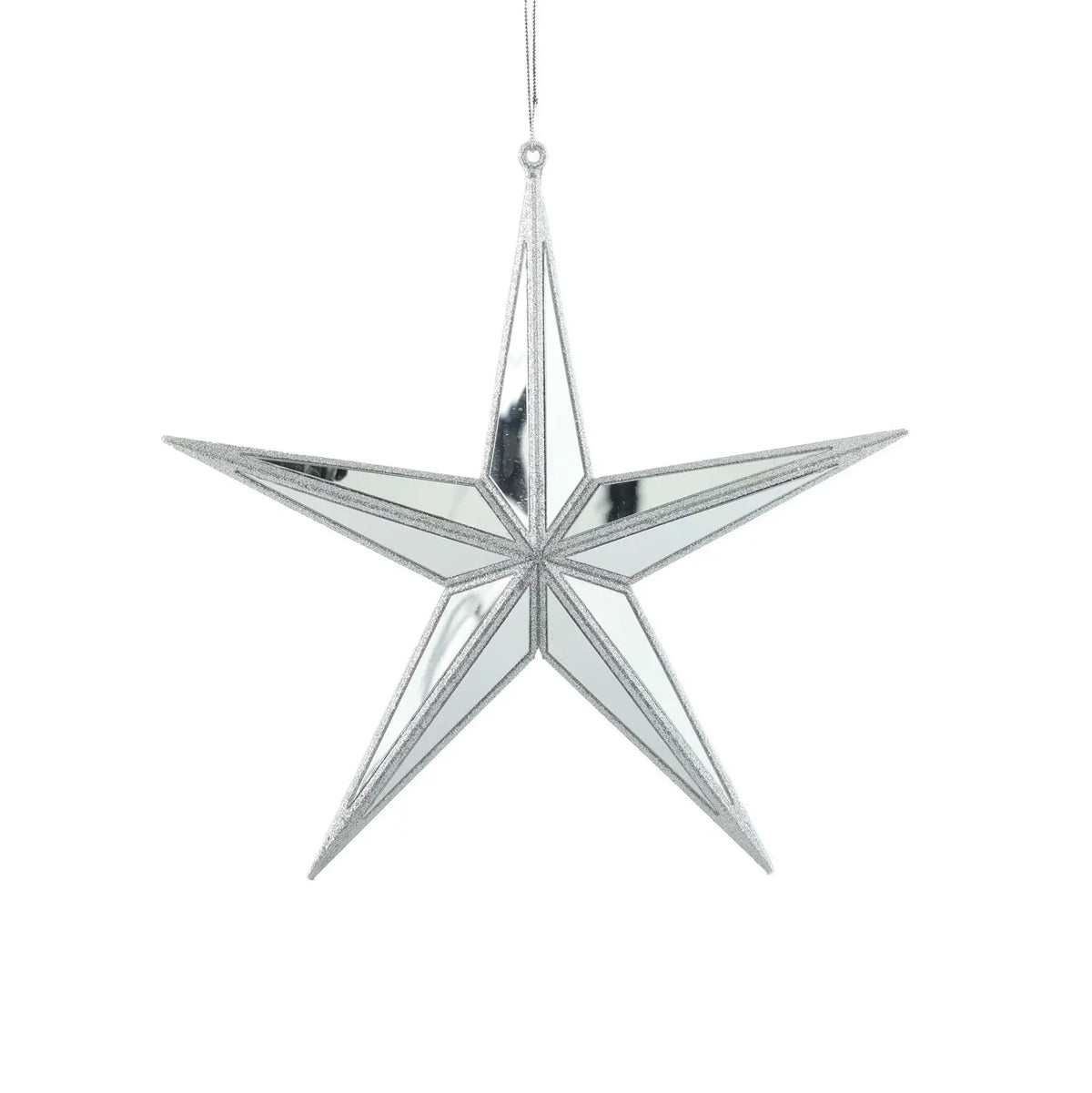Mirror Star Hanging Decoration - Silver (27cm)