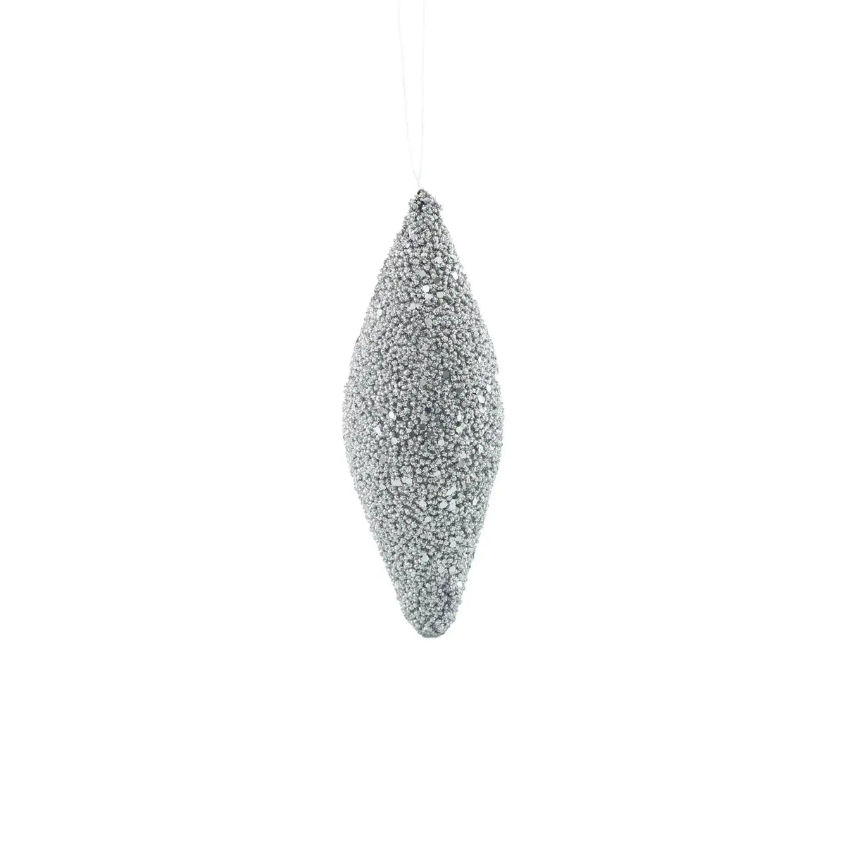 Glitter Drop Hanging Decoration - Silver (18cm)