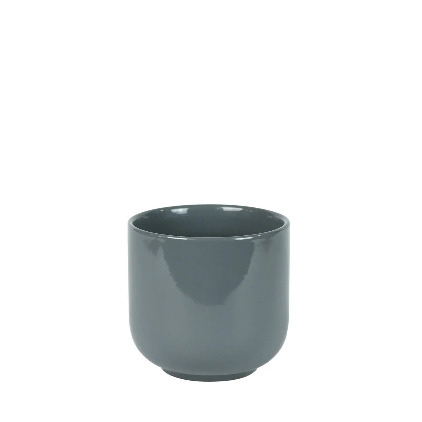 Hortus Havana Glossy Grey Ceramic Pot (13cm)