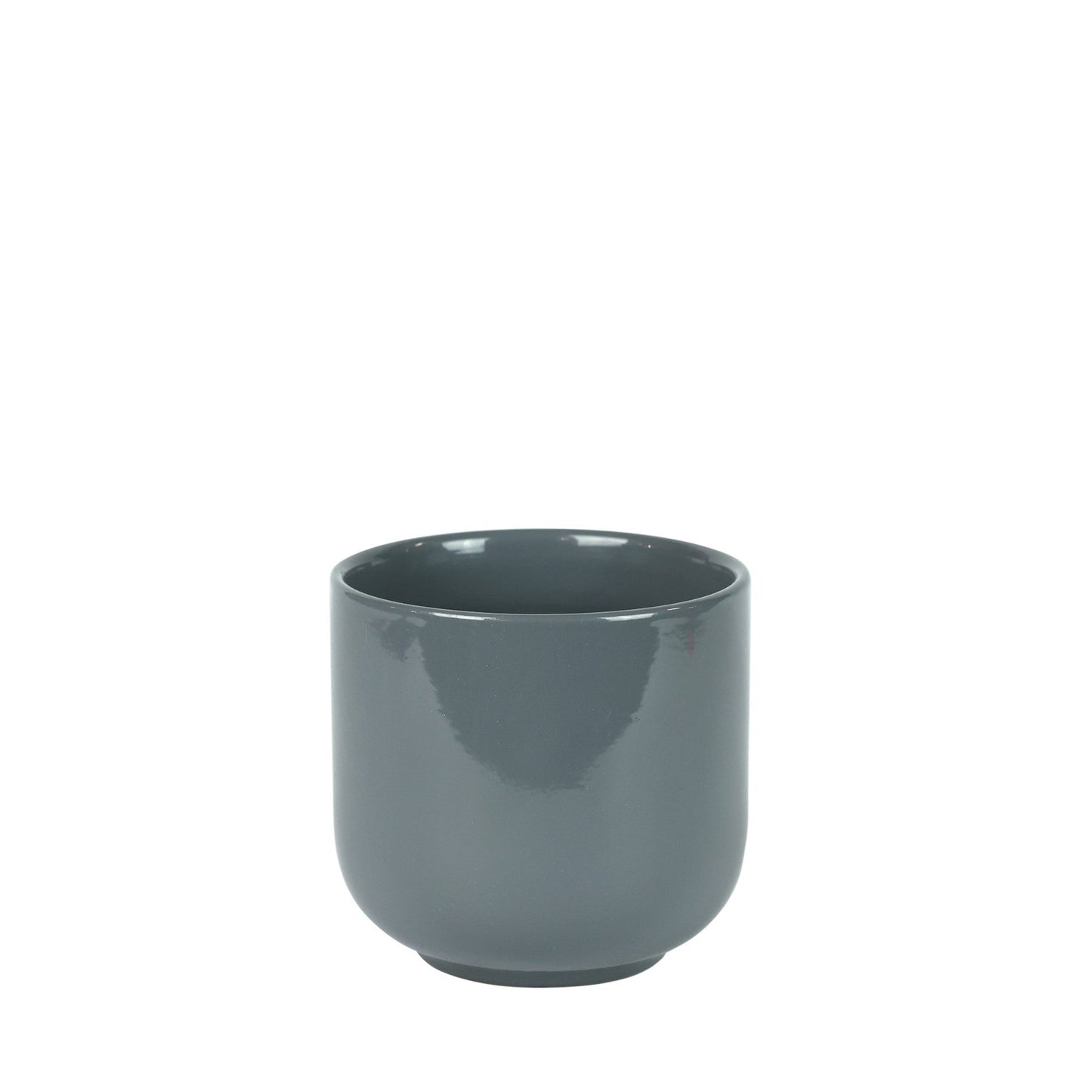 Hortus Havana Glossy Grey Ceramic Pot (13cm)