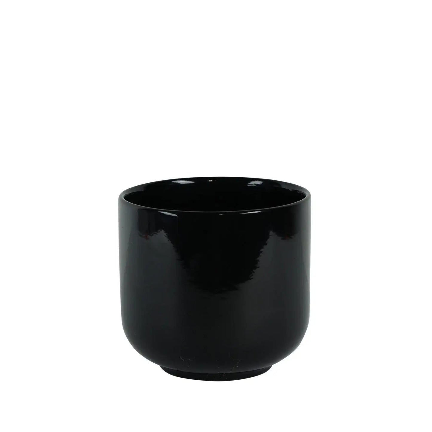 Hortus Havana Glossy Black Ceramic Pot (16cm)