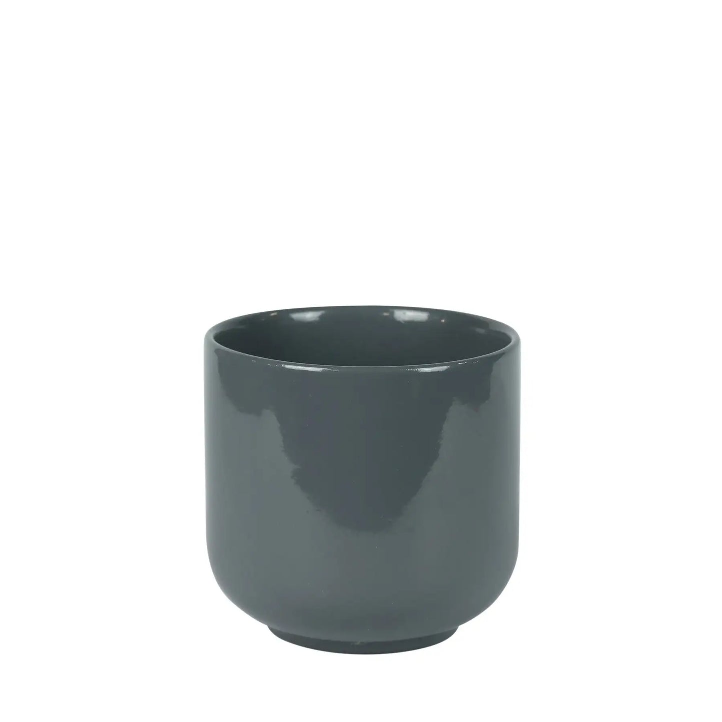 Hortus Havana Glossy Grey Ceramic Pot (15cm)