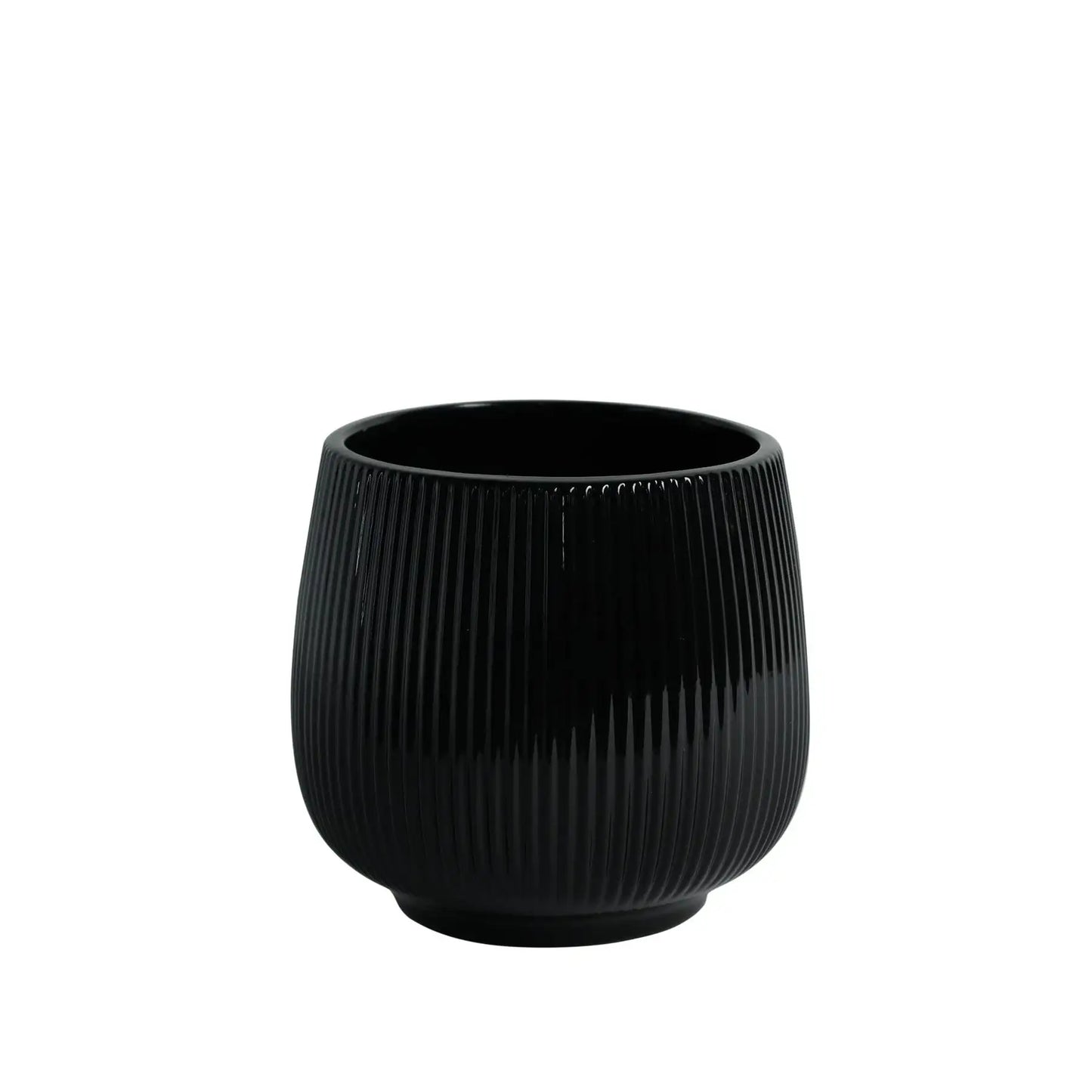 Glossy Black Hortus Lisbon Pot (12.5x13cm)