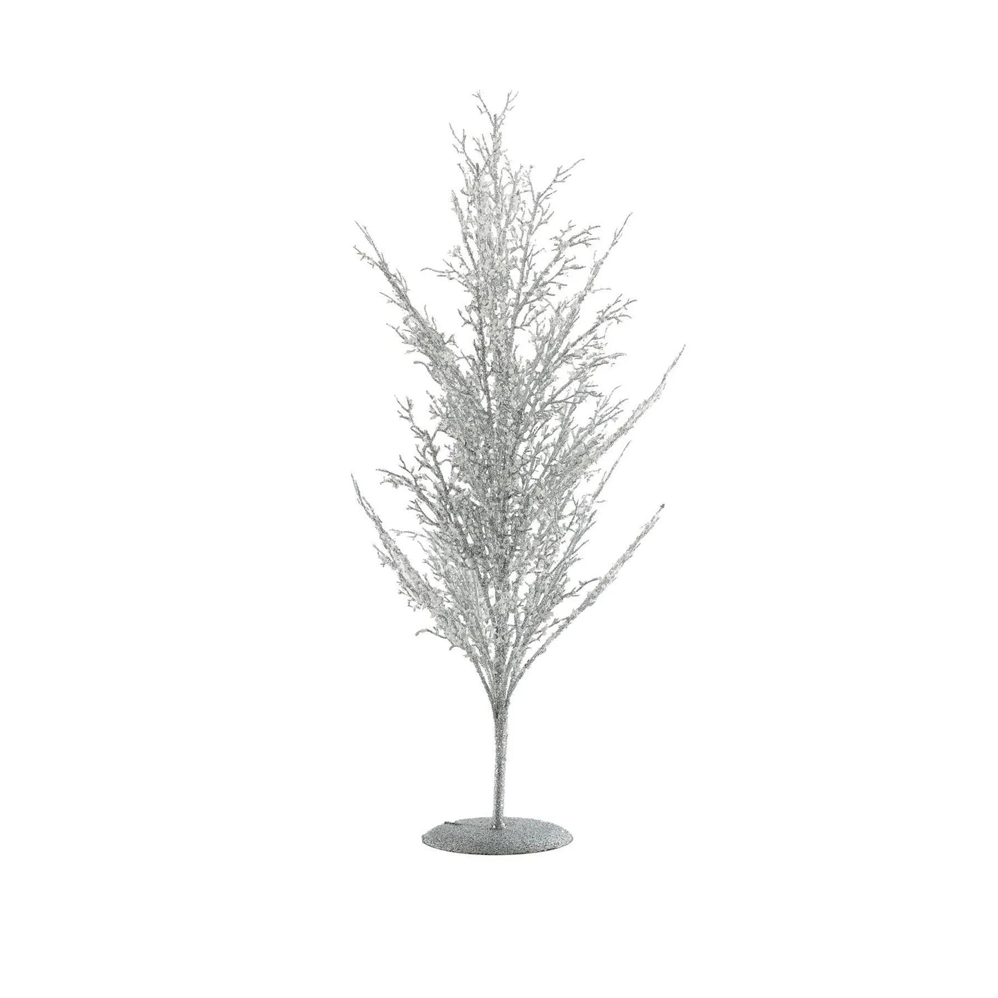 Sparkly silver decorative tree for home décor and festive centerpieces