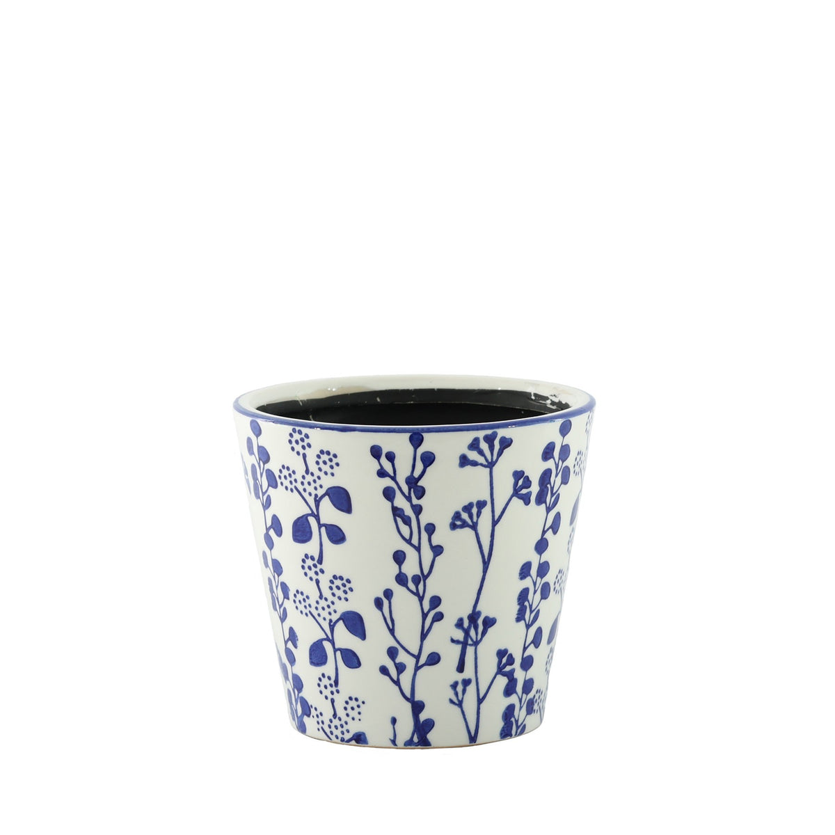 Discover the Hortus White Blue Perth Floral Pot (12cm H x 13cm Dia) at Bristow Direct