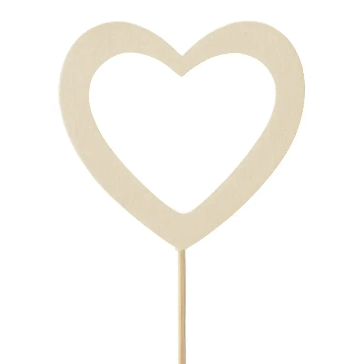 White Wooden Heart Pick