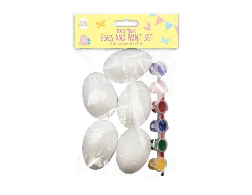 Polystyrene Eggs & Paint Set