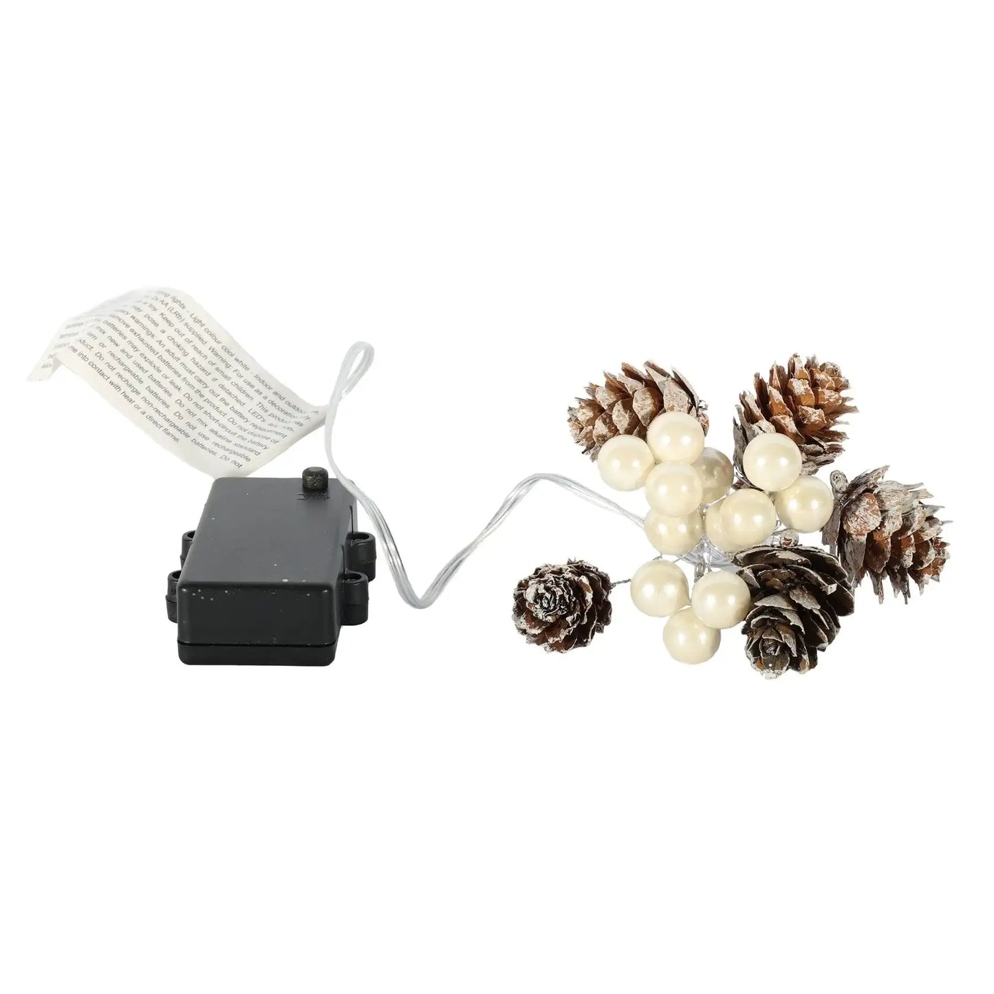Outdoor Light White Berry Garland x 15 LED (180cm))