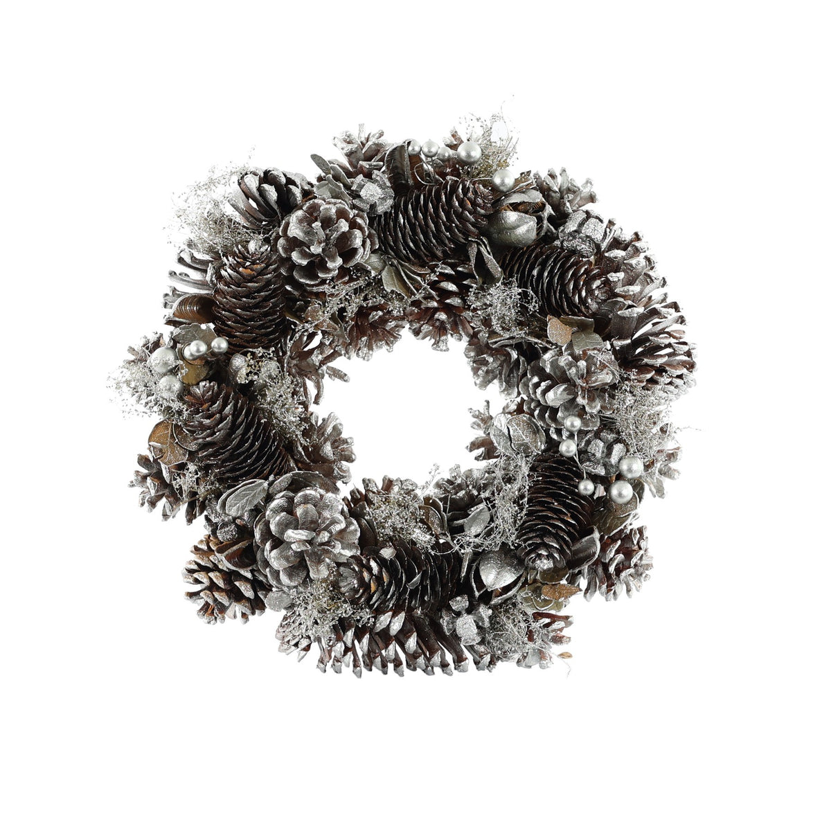 Discover the Silver Cones Berries Wreath (30cm) at Bristow Direct