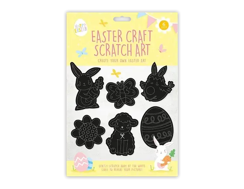 Pack of 6 Easter Craft Scratch Art