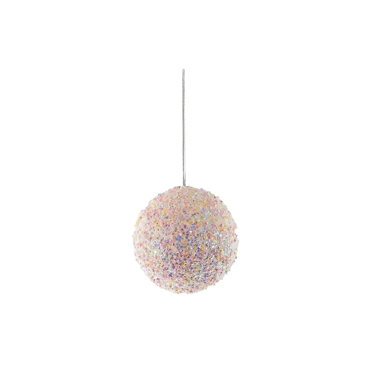 Pink Pastel Sparkle Bauble (10cm)