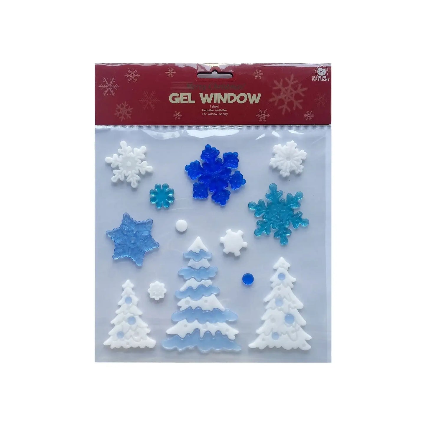 Winter Trees and Snowflakes Gel Window Stickers