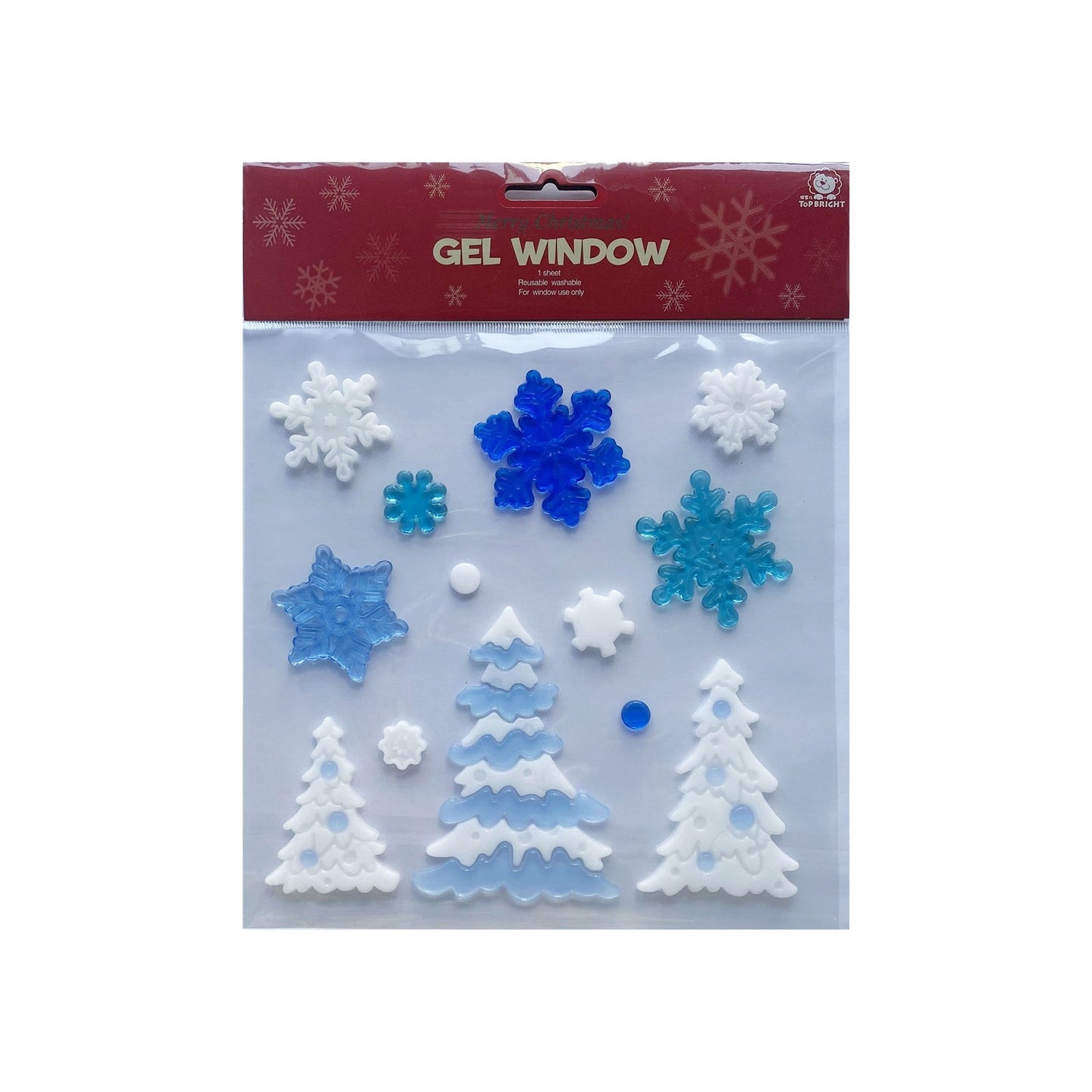 Winter Trees & Snowflakes Gel Window Stickers