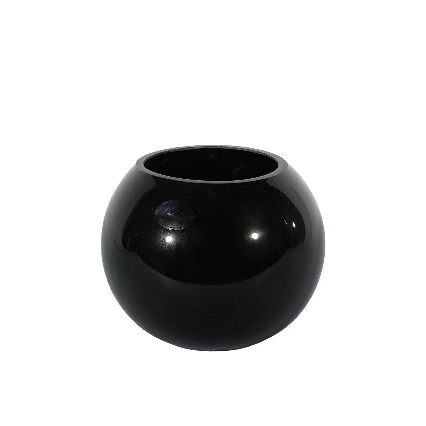 Black Gloss Bubble Ball Glass Vase (10cm)