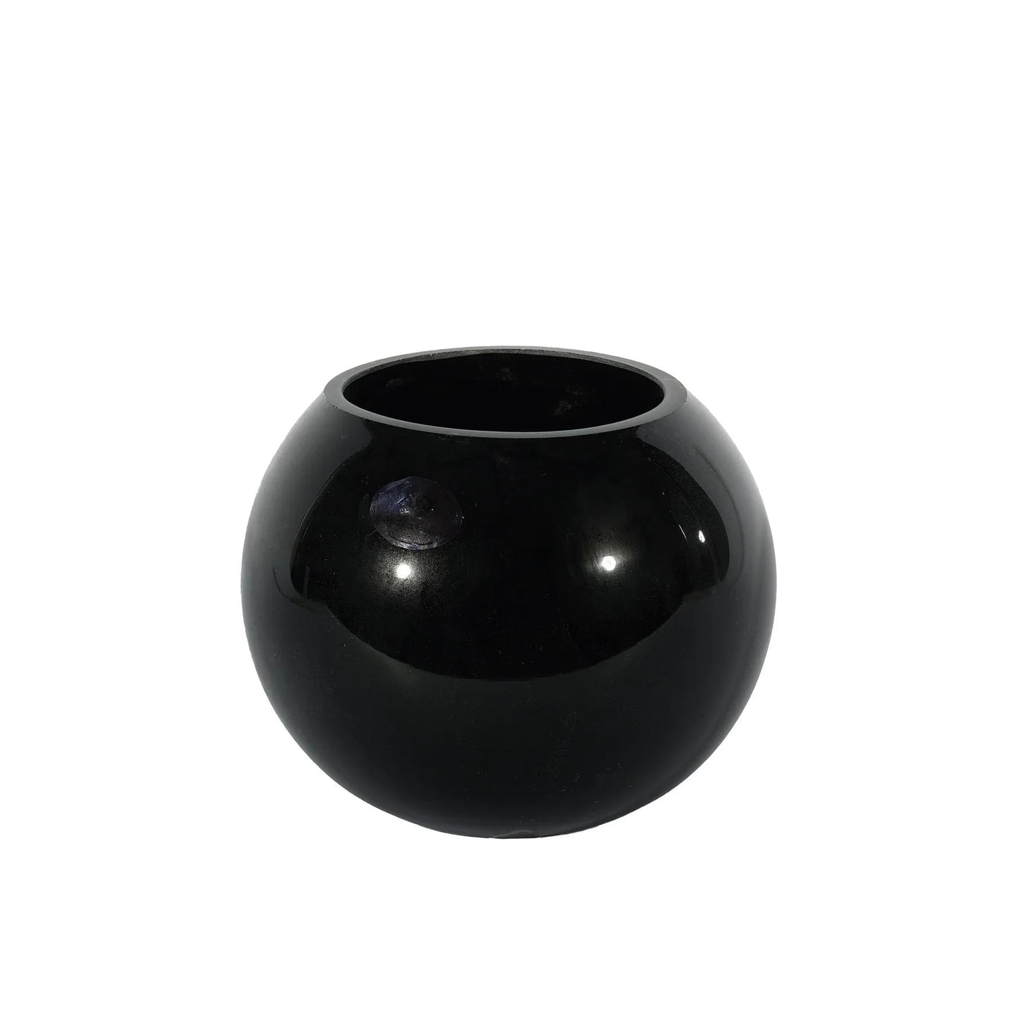 Black Gloss Bubble Ball Glass Vase (10cm)