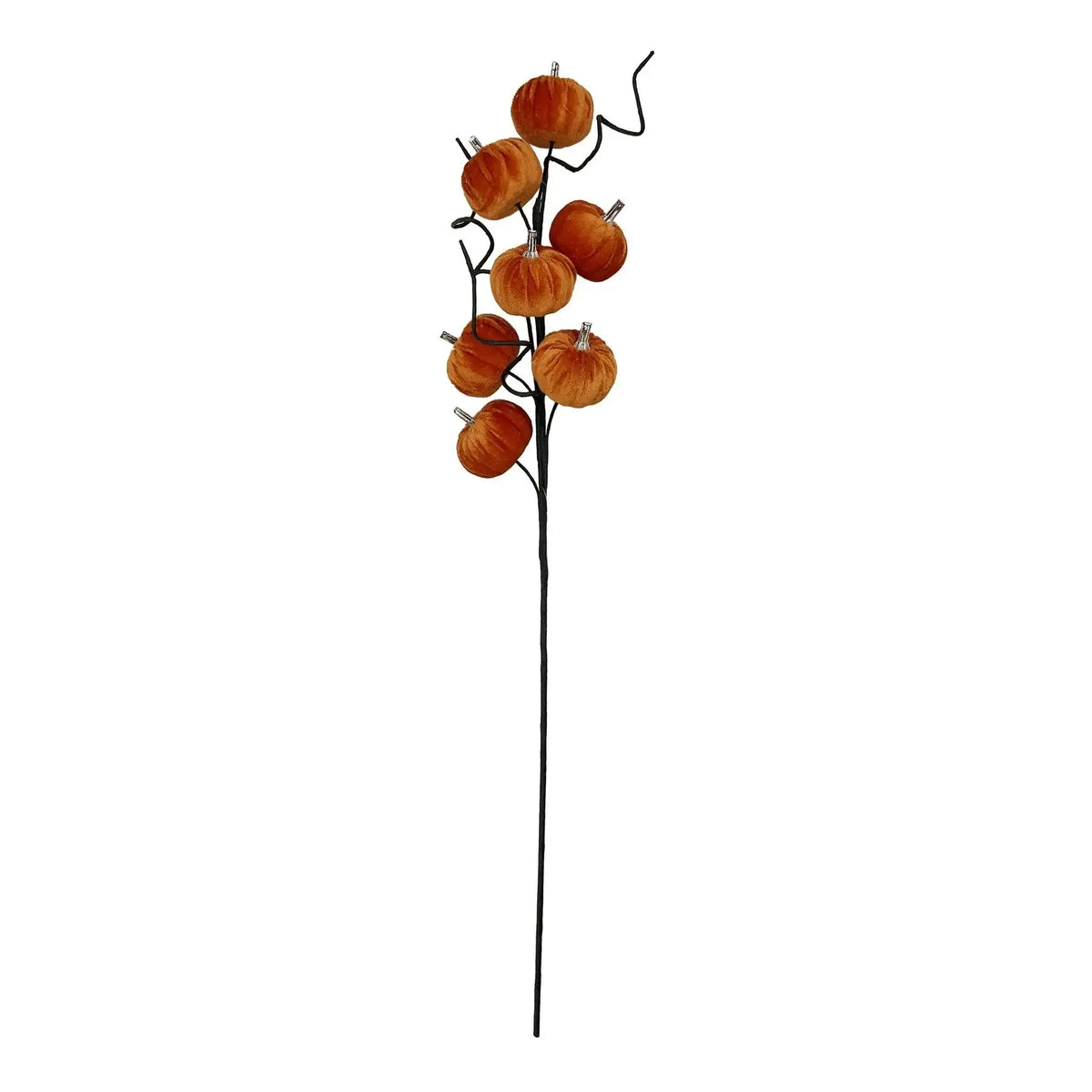 Orange Velvet Pumpkin Pick (70cm)