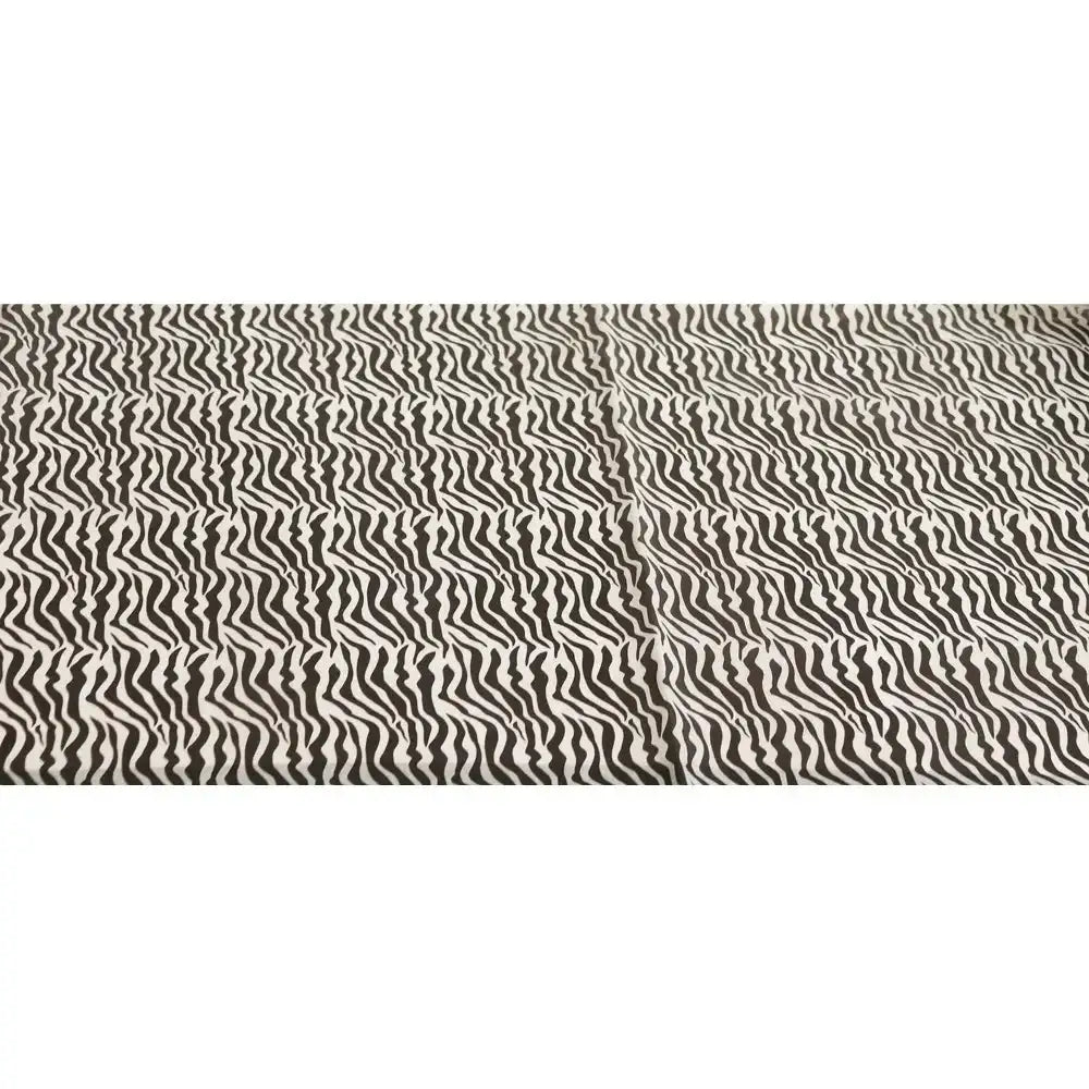Black and white wavy striped tablecloth with modern abstract pattern