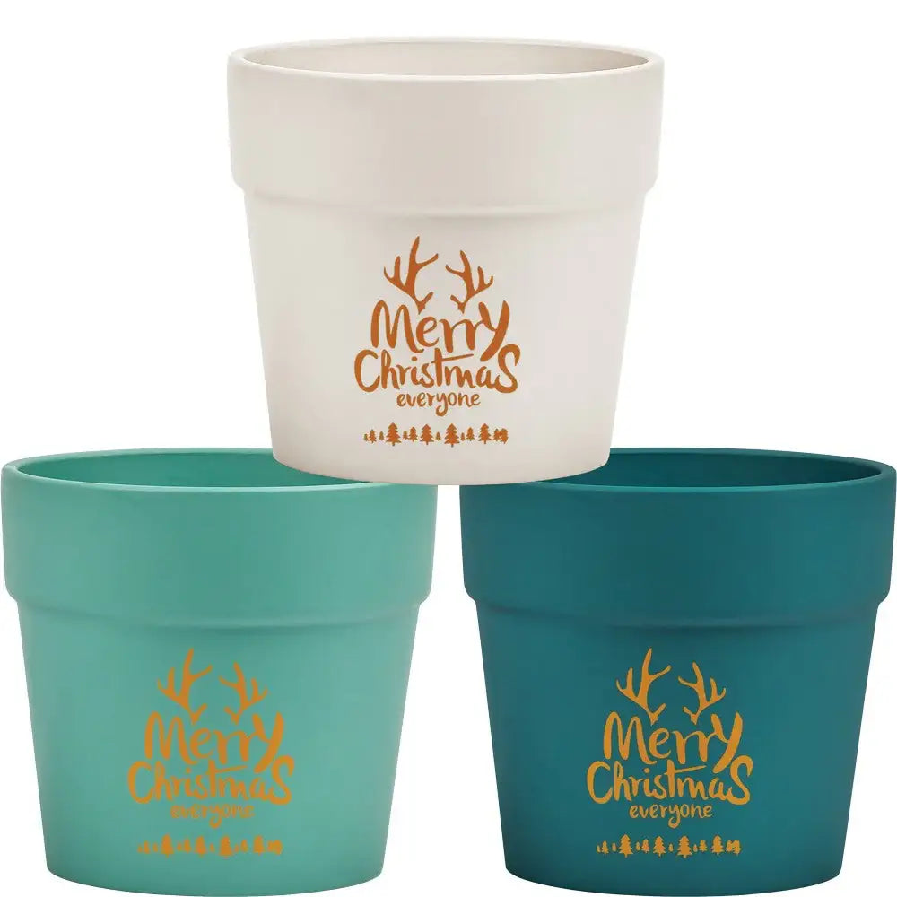 Merry Christmas EveryoneExclamtion Mark! Ceramic Pot Trio