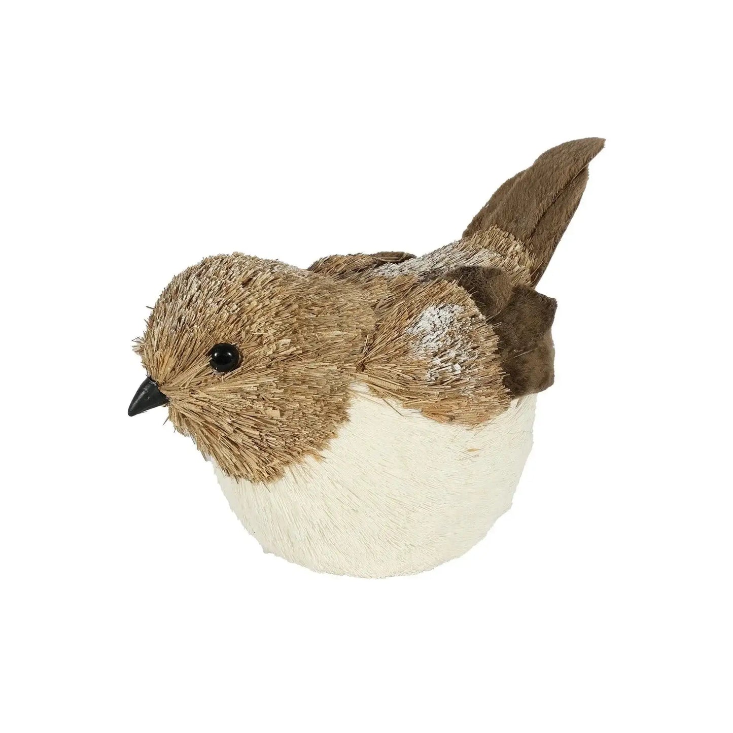 Brown and white bird figurine, rustic home décor ornament, perfect for seasonal gifting