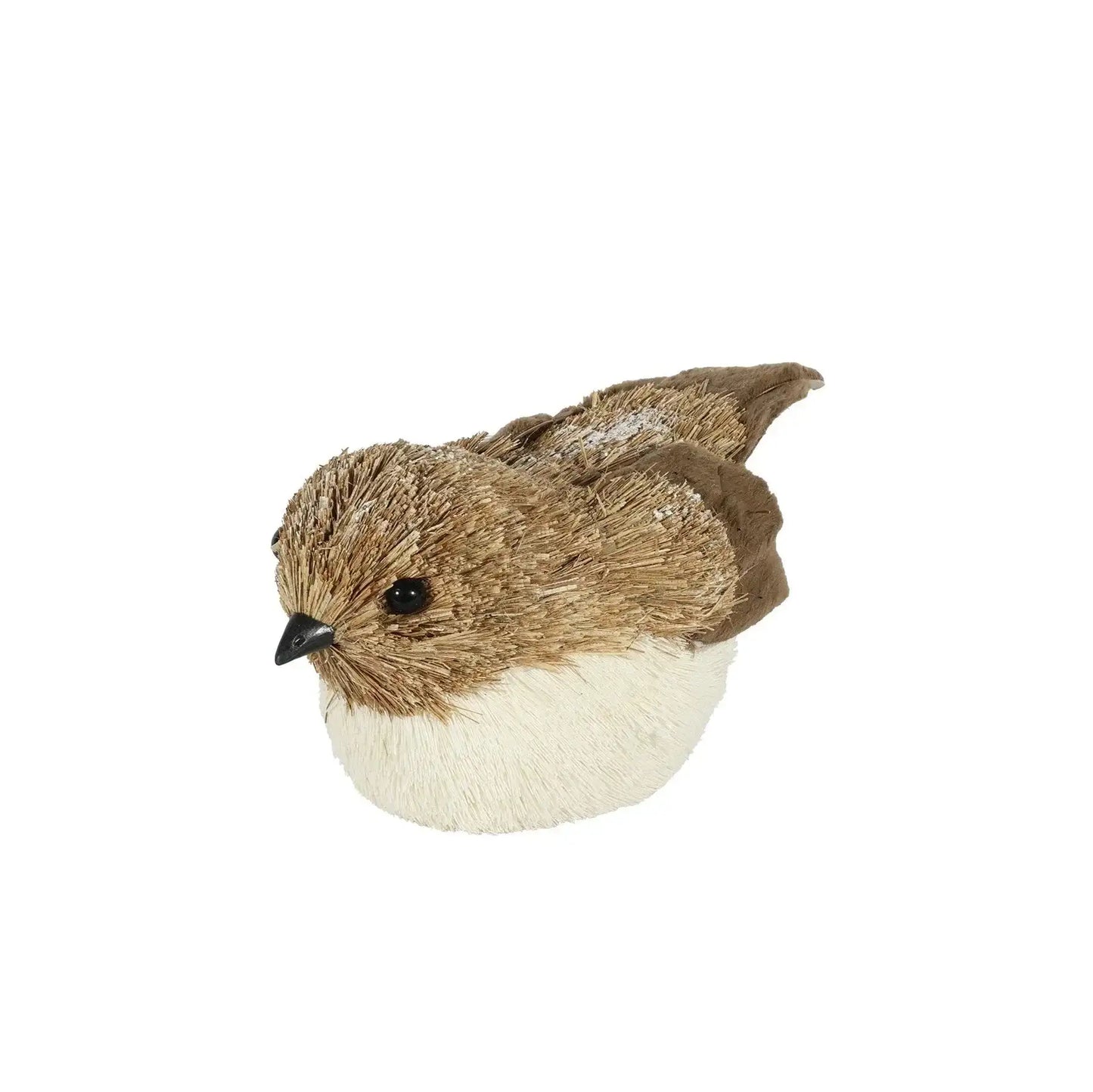 Brown and white bird figurine, rustic home decor ornament