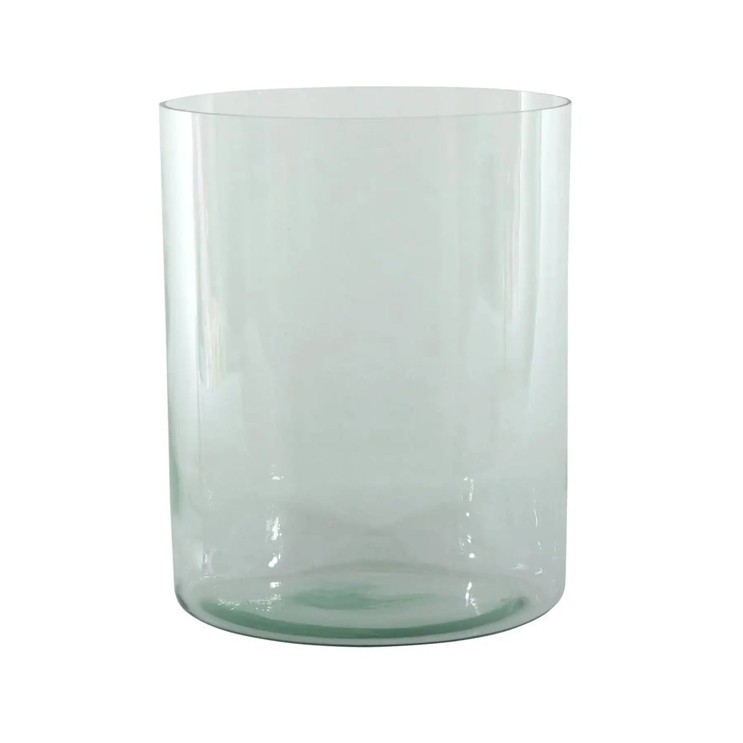 Clear cylindrical glass vase for modern home décor and floral arrangements
