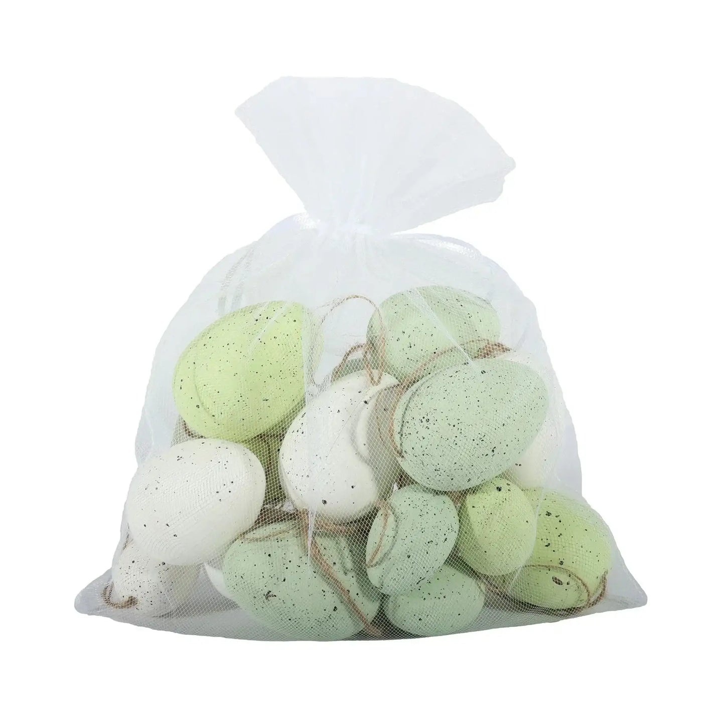 White and Green Eggs in Bag