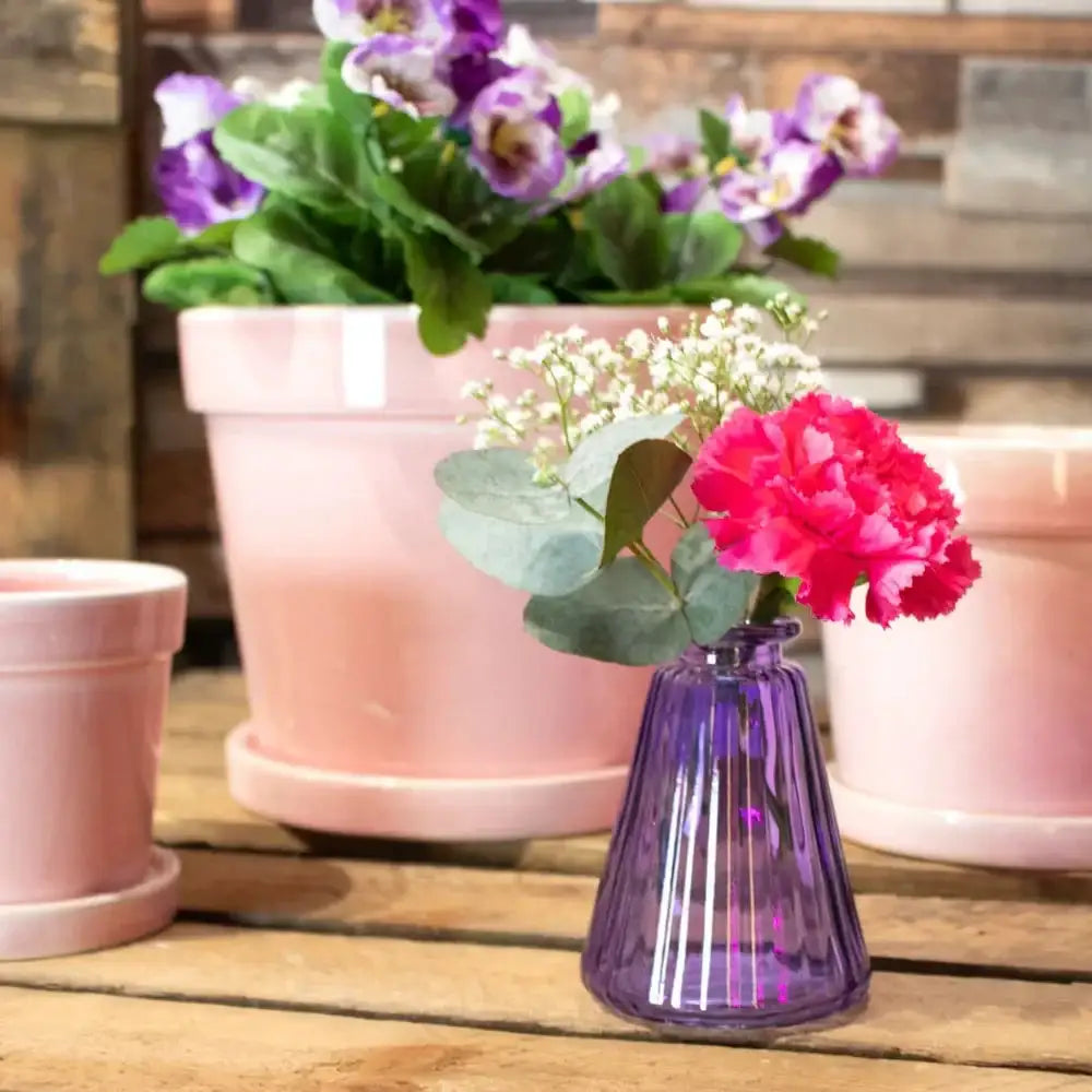 Lilac Pyramid Glass Bottle Vase (10cm)