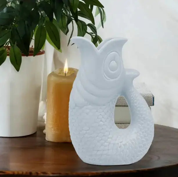 Blue Fish Jug Vase (20cm)