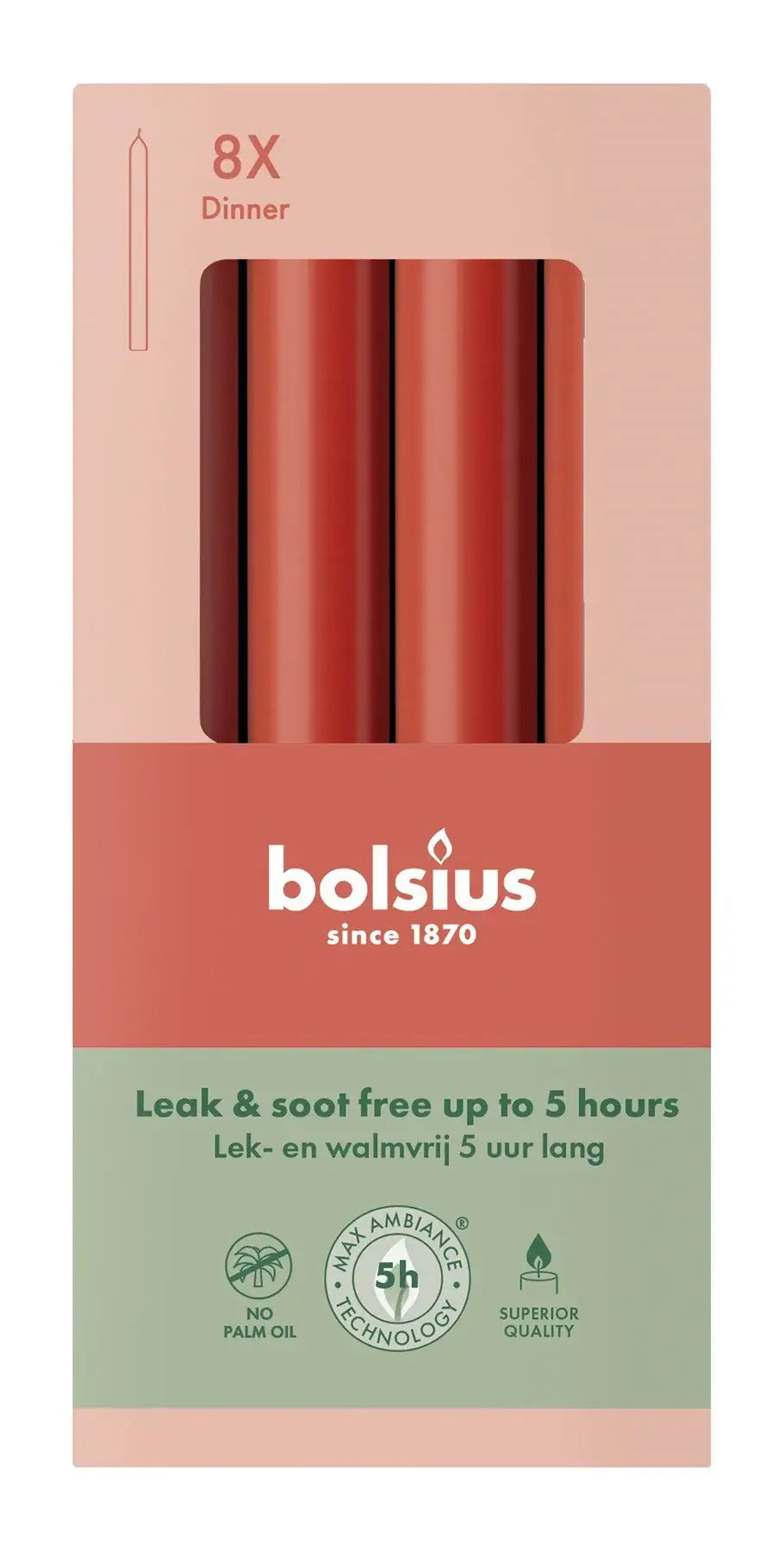 Bolsius Delicate Red Essentials Dinner Candles (170 x 20mm)