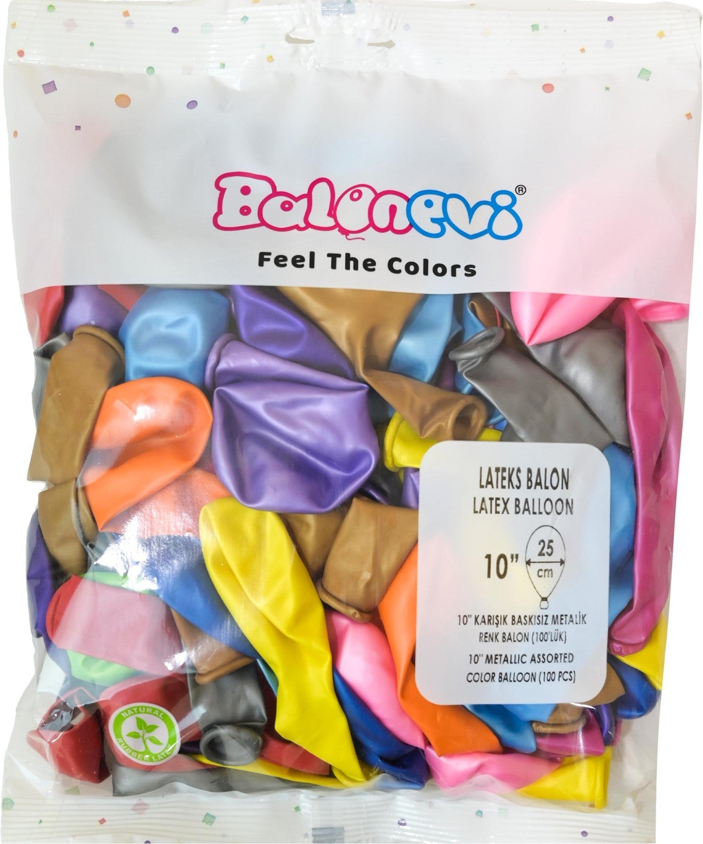 Metallic Assorted Latex Balloons - 10 inch (Pack of 100)
