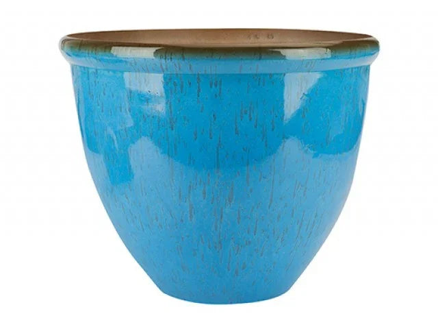 Light Blue Ceramic Look Planter (26.5cm H)