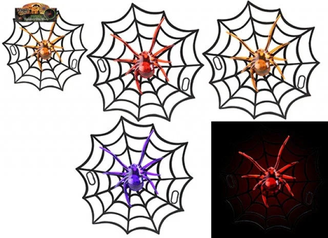 Light Up Spider on Web (Assorted)