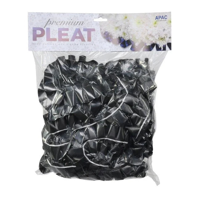 Premium Black Pleat Ribbon (50mm x 30m)