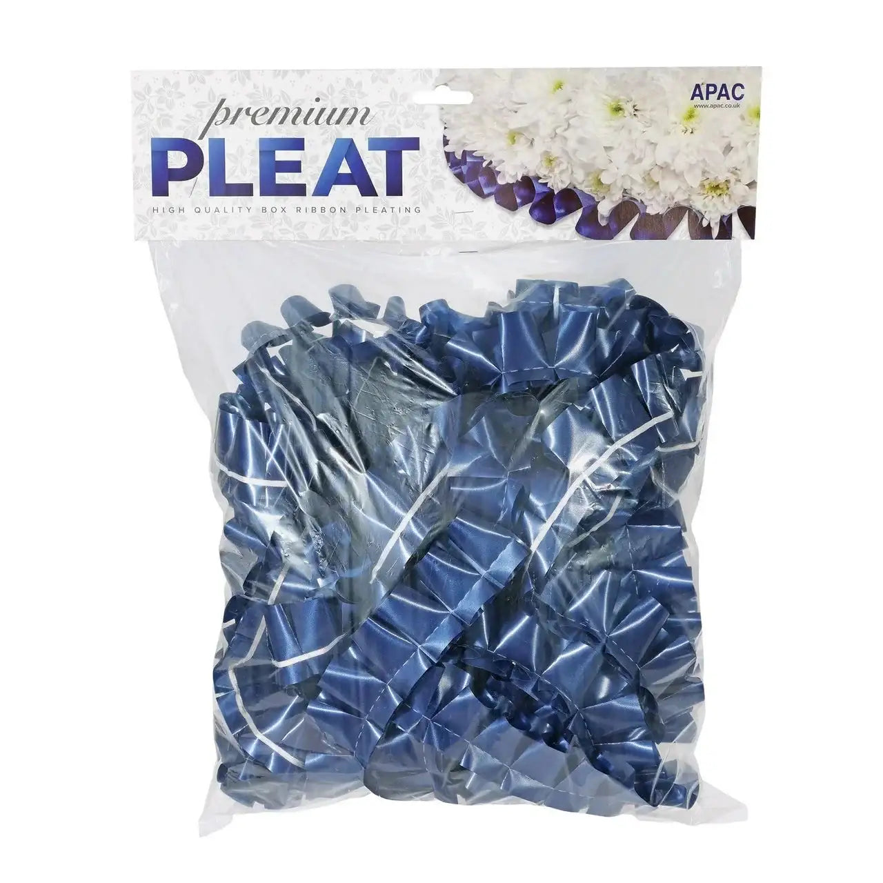 Premium Navy Blue Pleat Ribbon (50mm x 30m)