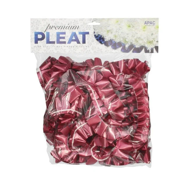 Discover the Premium Burgundy Pleat Ribbon (50mm x 30m) at Bristow Direct
