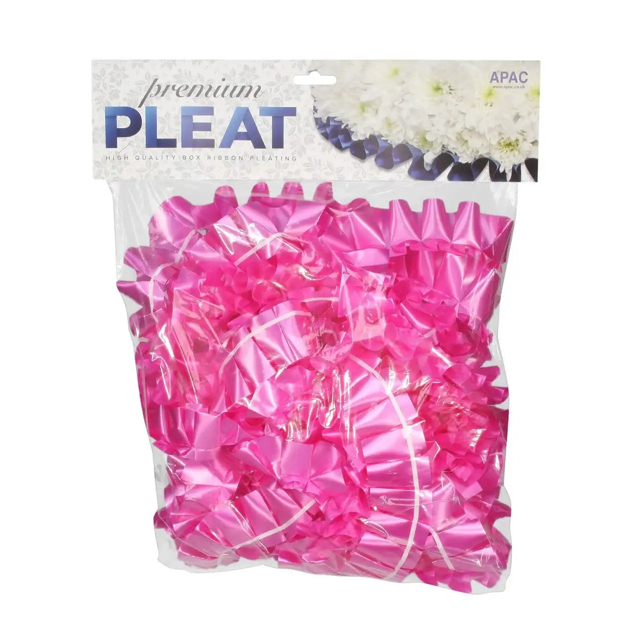 Premium Cerise Pink Pleat Ribbon (50mm x 30m)