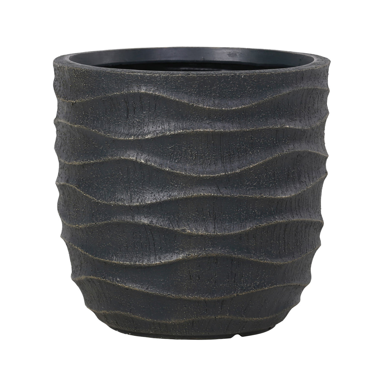 Discover the 3 Hortus Outdoor Embossed Grey Wave Planters at Bristow Direct