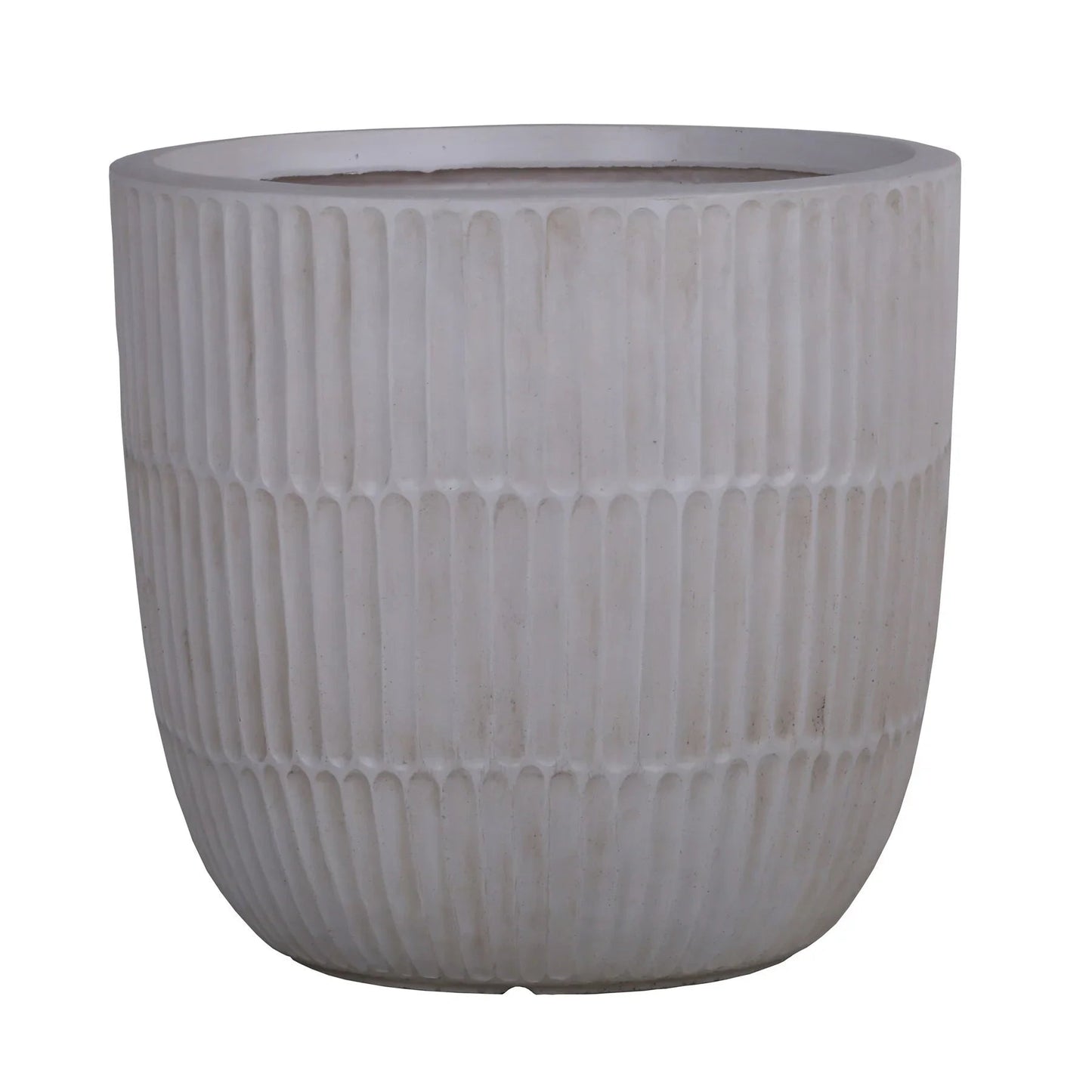 Set of 4 Hortus Outdoor Cement Look Light Grey Planters