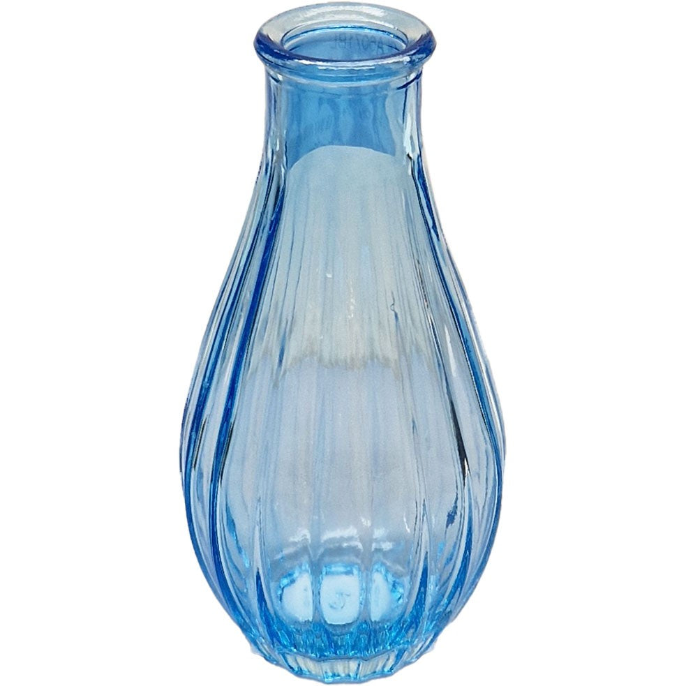 Blue Vintage Fluted Bud Vase (14cm)