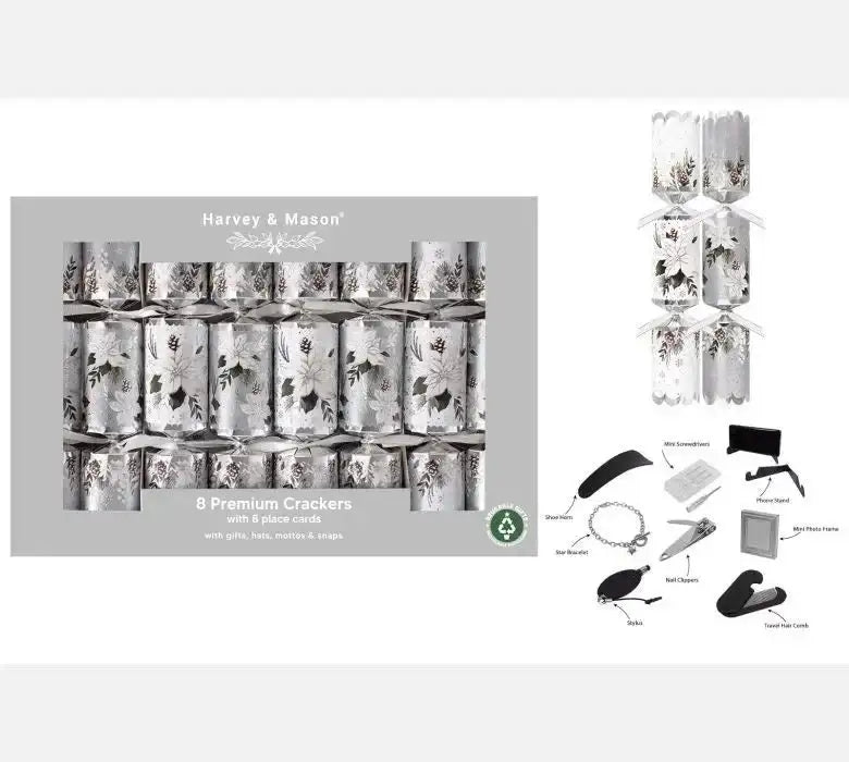 8 Premium Winter Floral Crackers (12.5Inch)