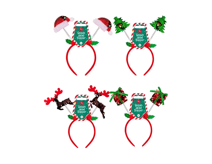 Reversible Sequin Christmas Head Boppers