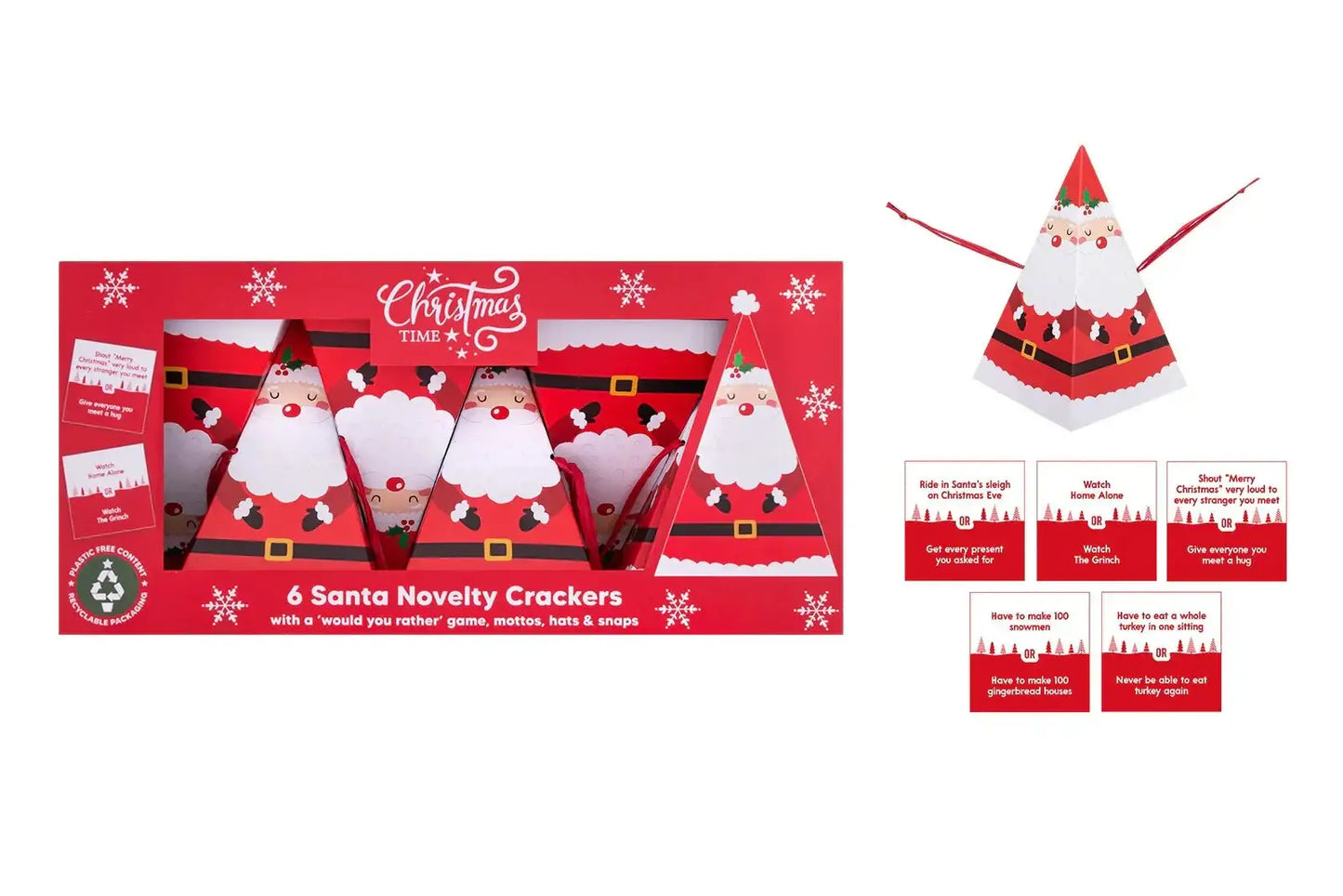 6 Santa Novelty Crackers