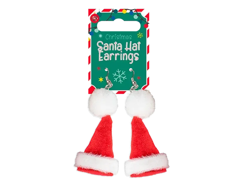 Red Novelty Santa Hat Earrings