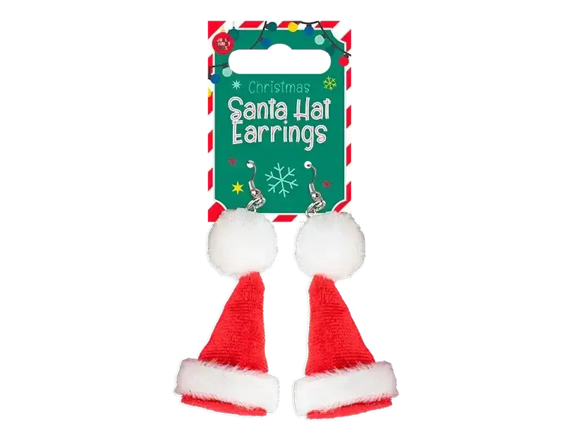 Red Novelty Santa Hat Earrings