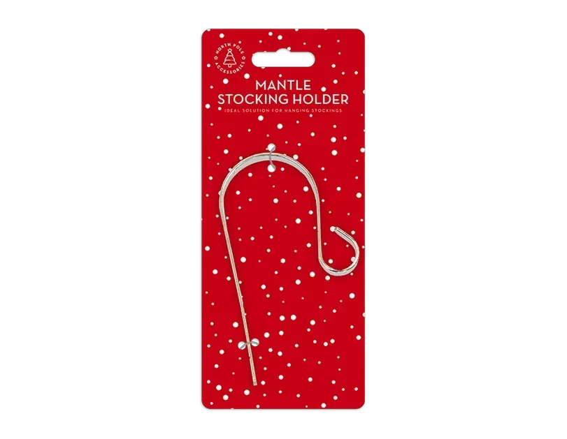 Silver Metal Mantle Stocking Holder