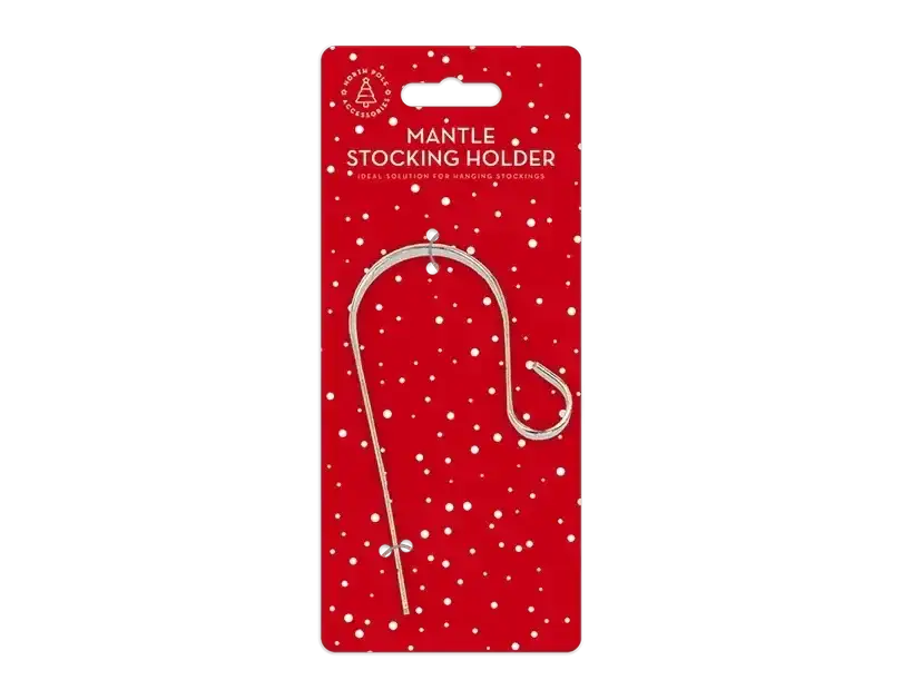 Silver Metal Mantle Stocking Holder