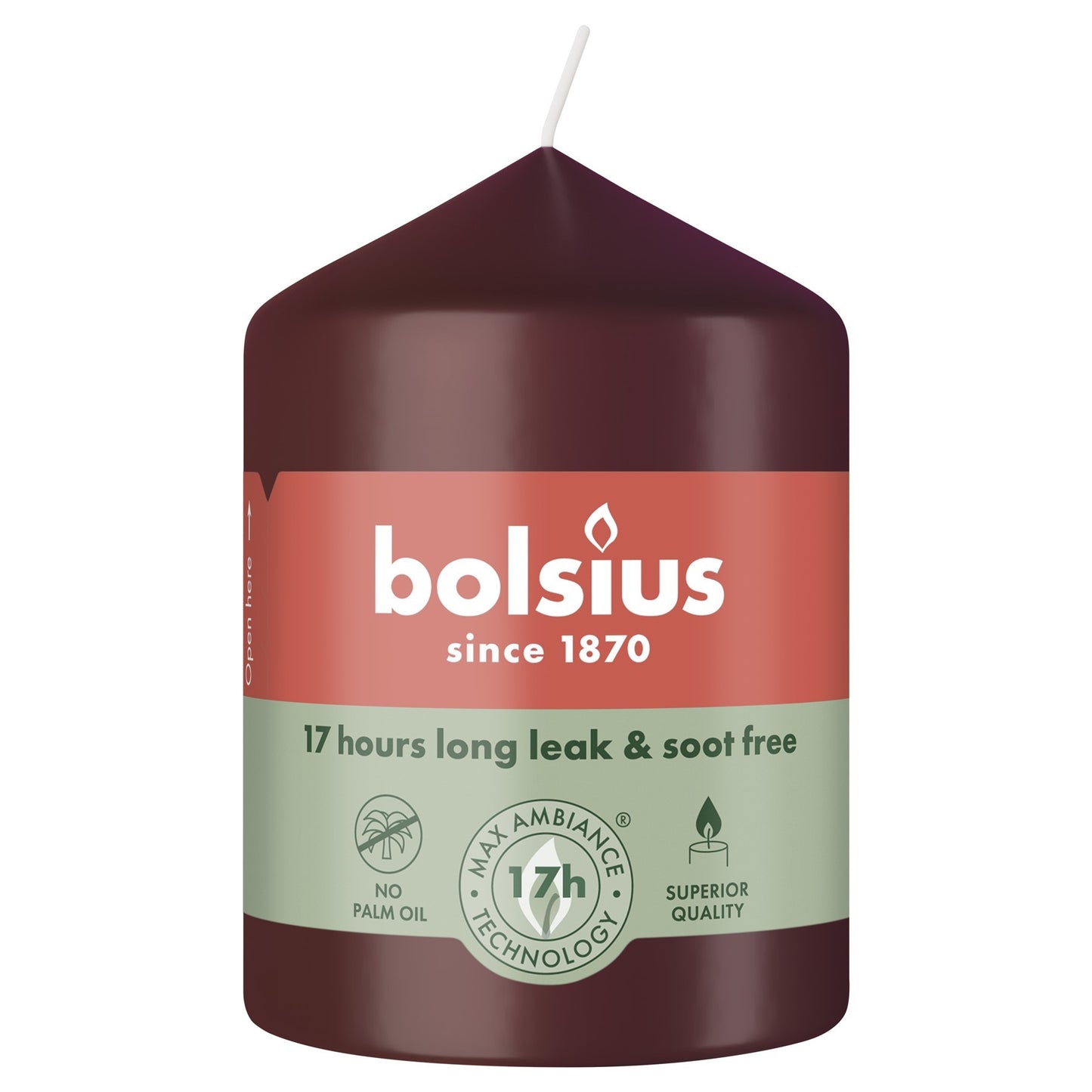 Discover the Bolsius Velvet Red Essentials Pillar Candle (80mm) at Bristow Direct