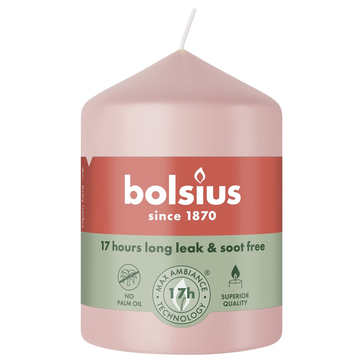 Discover the Bolsius Misty Pink Essentials Pillar Candle (80mm) at Bristow Direct