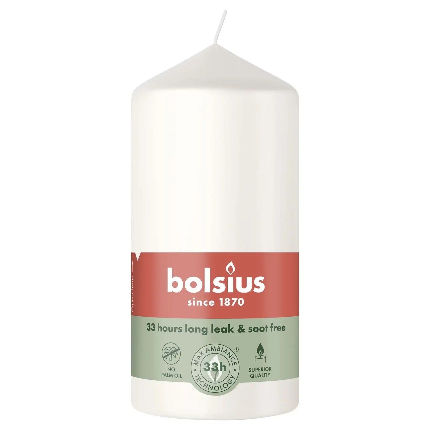 Cloudy White Bolsius Pillar Candle (120x58mm)
